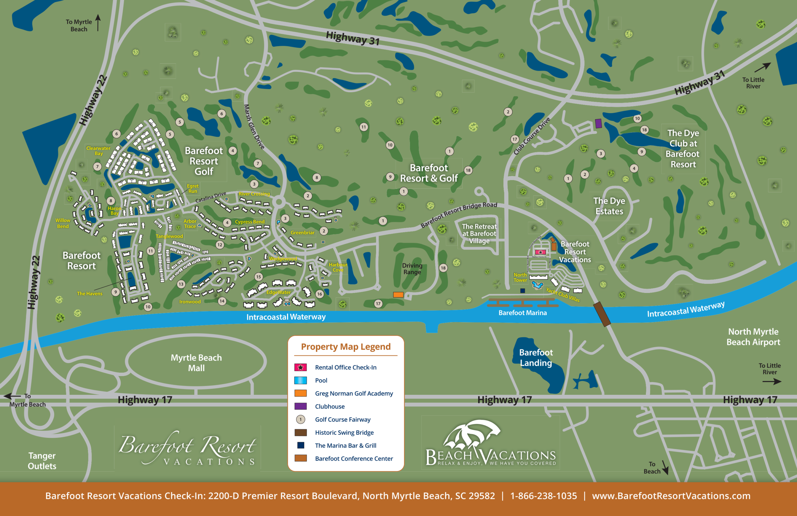 Barefoot Resort property map